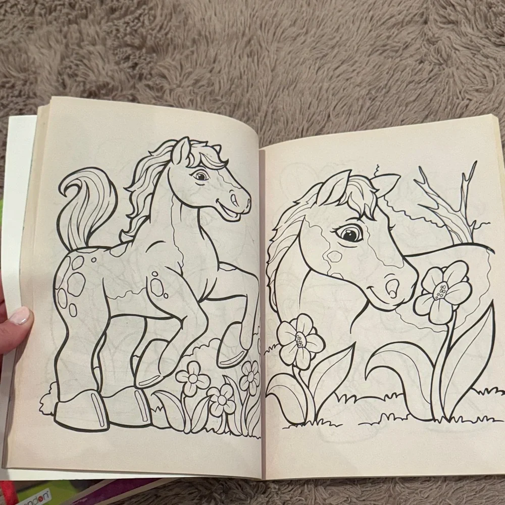 Set of 3 Giant Coloring & Activity Book Set - Pony Horse, Kitten, Puppies